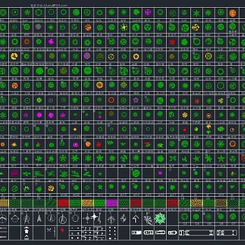 数百种CAD平面树的图例