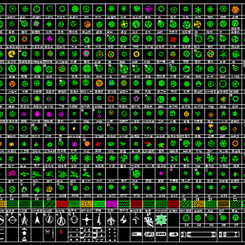 数百种CAD平面树图例