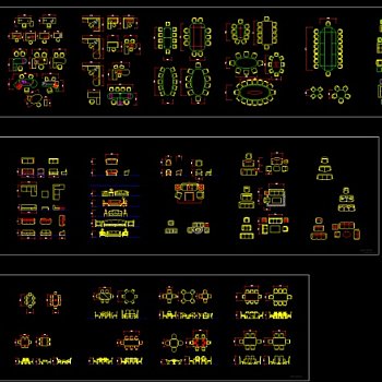 桌椅立面CAD