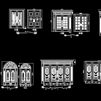 9款大门图库CAD