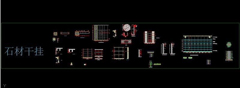 石材干挂cad剖面详图集合