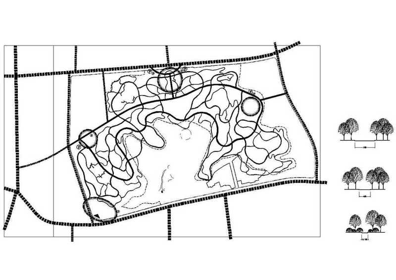 县城某<a href=https://www.yitu.cn/su/6806.html target=_blank class=infotextkey>公园</a>道路分析CAD<a href=https://www.yitu.cn/su/7937.html target=_blank class=infotextkey>图纸</a>