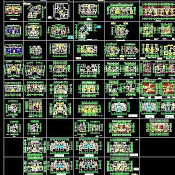 cad70种经典一梯两户户型图片