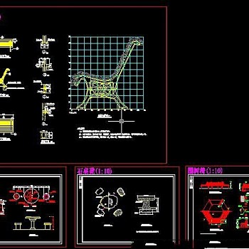 景观坐凳与椅CAD施工详图