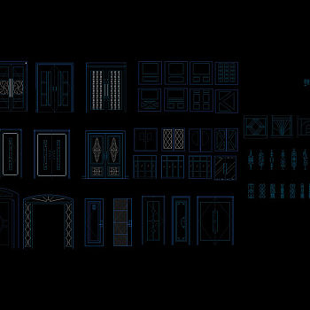 立面门铁花模块cad图纸