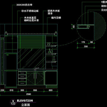 室内厨房图块cad素材