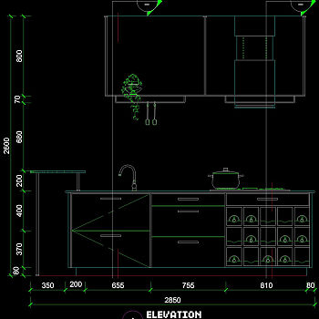 厨房立面cad素材