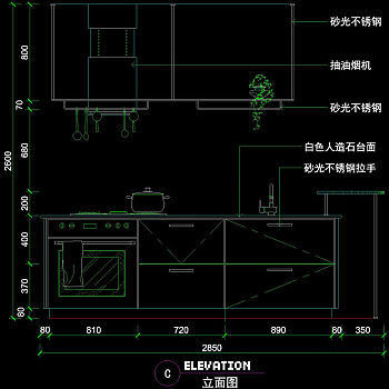 厨房立面cad图块