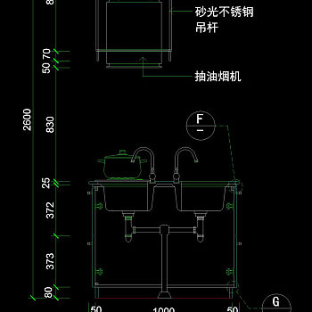 厨房立剖面cad素材