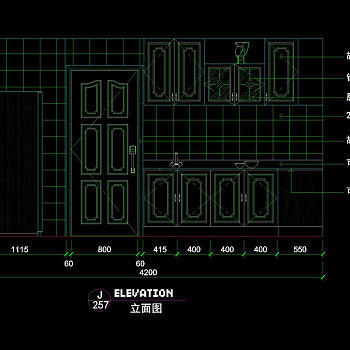 厨房立面图cad素材