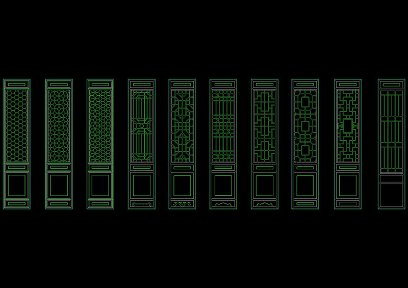 各种屏风cad图块