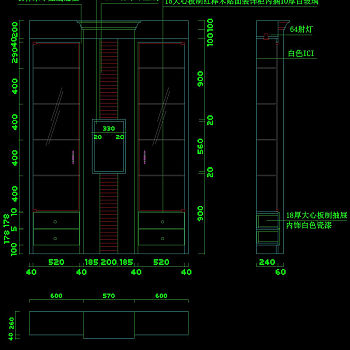 柜子立面cad图块