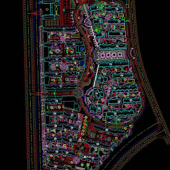 多层小区景观cad图纸素材