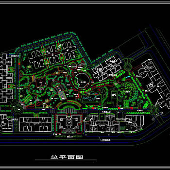 高层小区景观cad详图