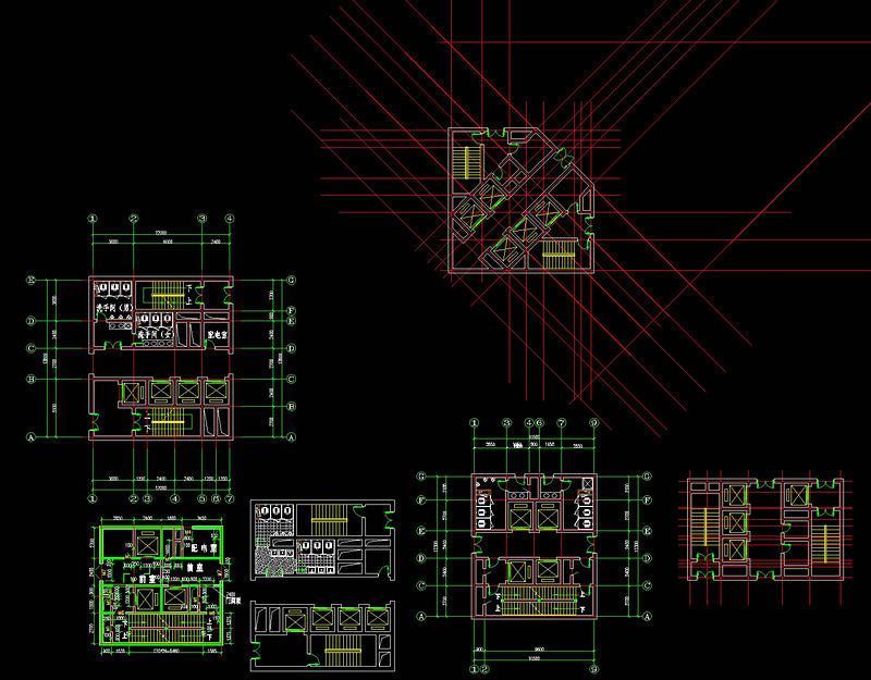 几种高层核心筒cad<a href=https://www.yitu.cn/su/7937.html target=_blank class=infotextkey>图纸</a>