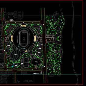 体育中心总平CAD图纸