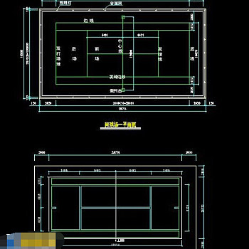 网球场cad平面图