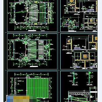 小型剧场建筑cad施工工程施工图纸