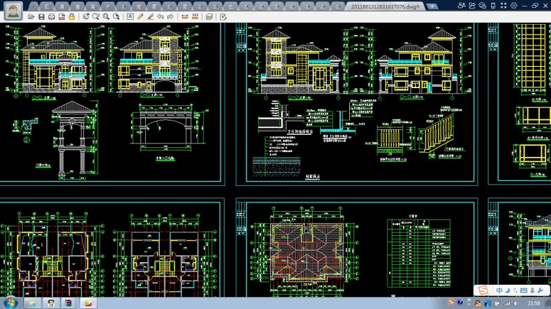 两套高级别墅建筑施工CAD<a href=https://www.yitu.cn/su/7937.html target=_blank class=infotextkey>图纸</a>(包括