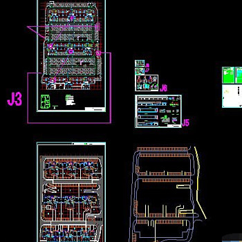 某整套地下车库cad建筑施工设计图