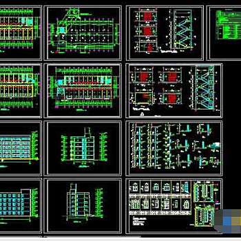 5层学生宿舍建筑设计cad施工图纸