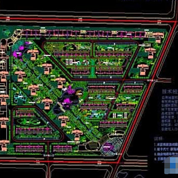 小区总平面规划设计及绿化cad施工图