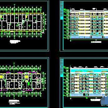 多层住宅建筑cad平立剖面全套设计图纸