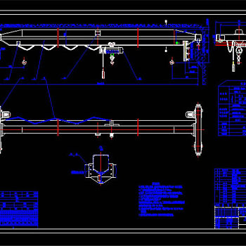 A型电动单梁起重机CAD机械图纸
