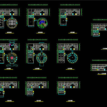 某酒店各层平面布置CAD图纸