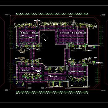 体育馆地下车库平面图CAD图纸
