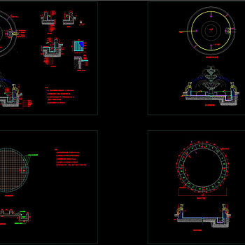 欧式水池施工图CAD图纸