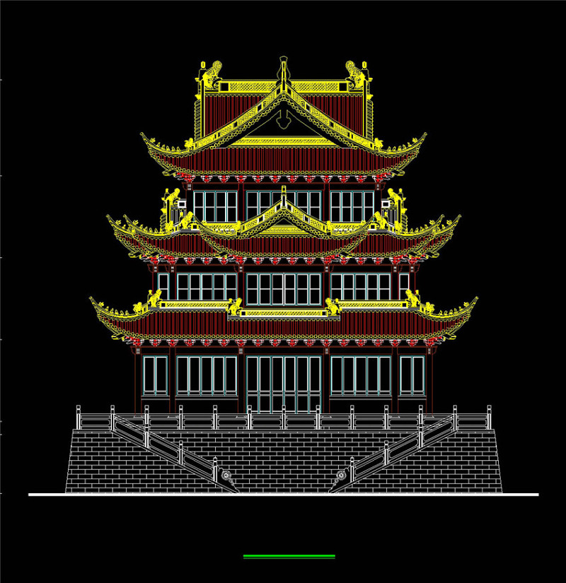 万佛殿立面图CAD<a href=https://www.yitu.cn/su/7937.html target=_blank class=infotextkey>图纸</a>