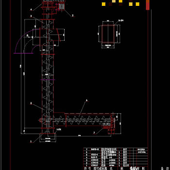 垂直螺旋输送机CAD机械图纸