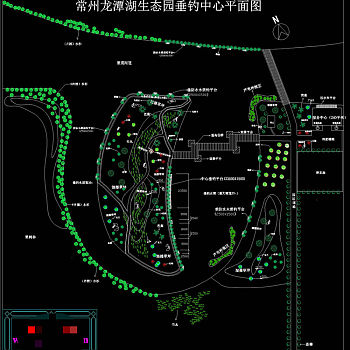 垂钓小岛CAD景观图纸