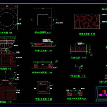 花池大样图CAD景观图纸