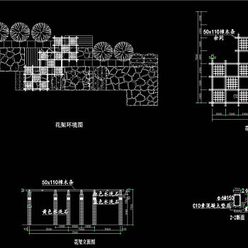 花架素材CAD景观图纸