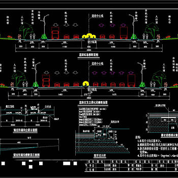 敬梓路标准横断面CAD景观图纸
