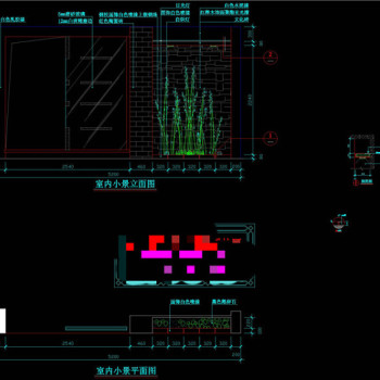 室内小景平面图CAD景观图纸