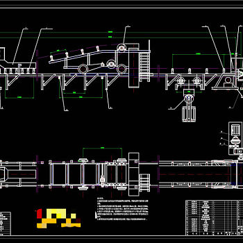 多点卸料带式输送机总装配图CAD机械图纸