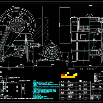 颚式破碎机总图CAD机械图纸