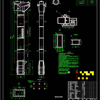 干燥出料斗式提升机CAD机械图纸