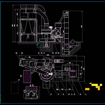 雷蒙磨总图CAD机械图纸