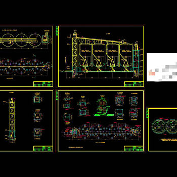 粉磨站水泥库与配料库套图CAD机械图纸