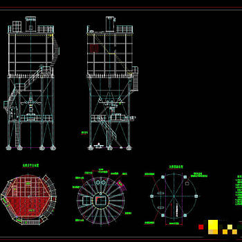 钢灰库设备布置总图CAD机械图纸