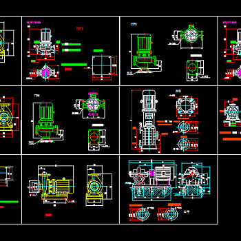 各种水泵外形的图纸CAD图纸