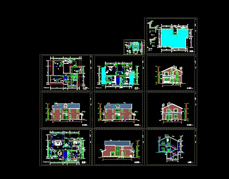 帝豪<a href=https://www.yitu.cn/sketchup/huayi/index.html target=_blank class=infotextkey>花</a>园二层别墅cad全套施工<a href=https://www.yitu.cn/su/7937.html target=_blank class=infotextkey>图纸</a>