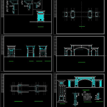 某小区大门cad施工图