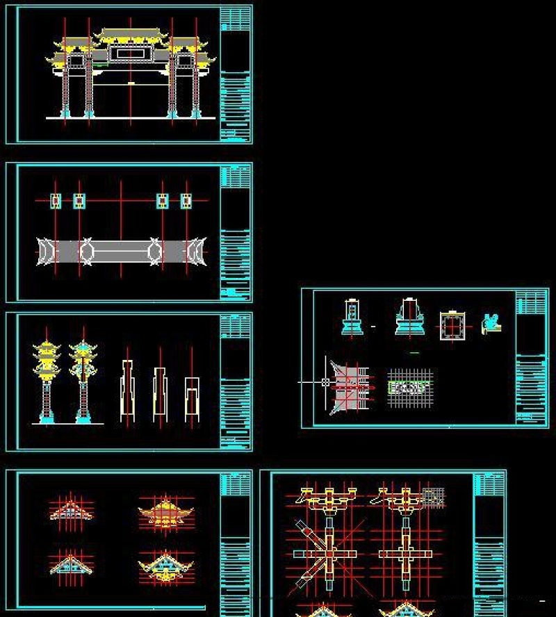 牌坊CAD施工详图