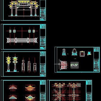 牌坊CAD施工详图