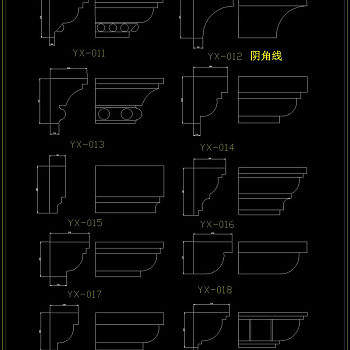 欧式檐线条CAD图块